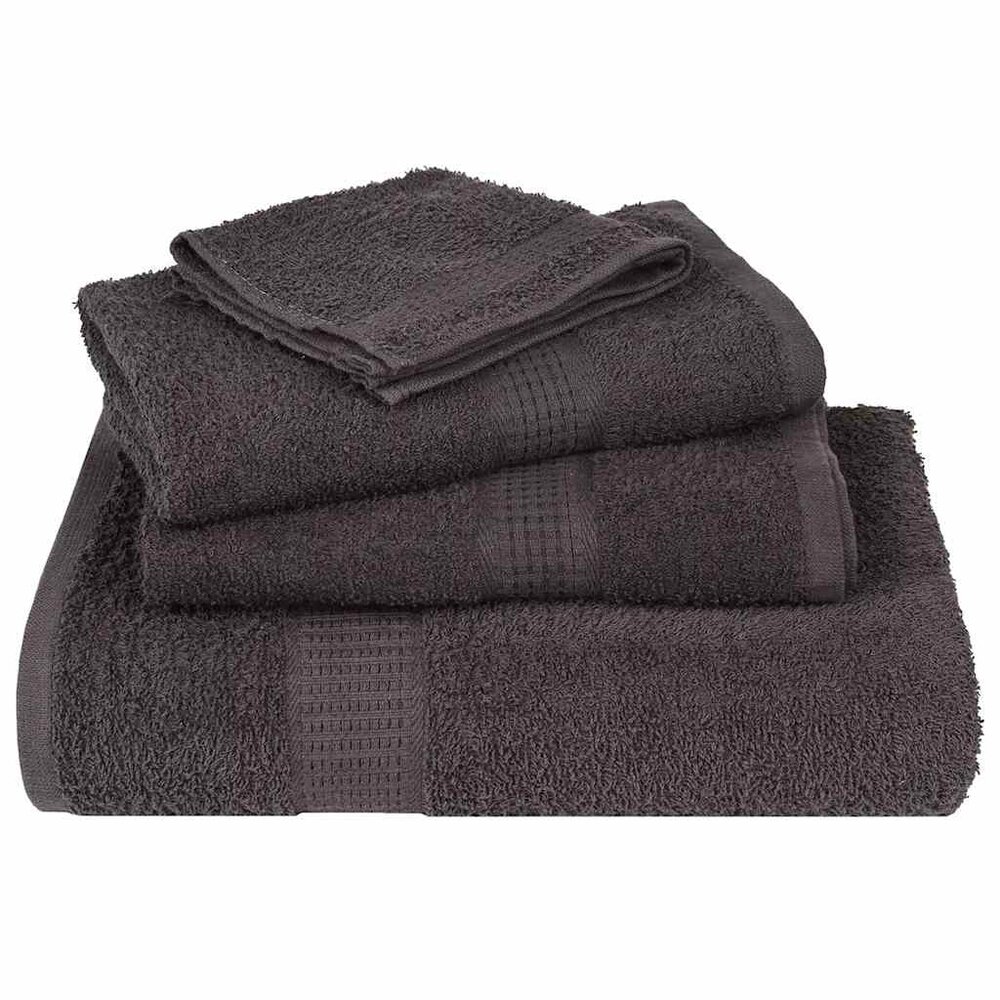 8-delige Handdoekenset 360 g/m&sup2; 100% katoen antracietkleurig