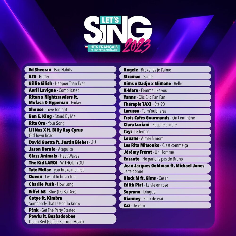 Xbox One / Series X Videogame Just For Games Let&#039;s Sing 2023 2 X Microfoon Frans