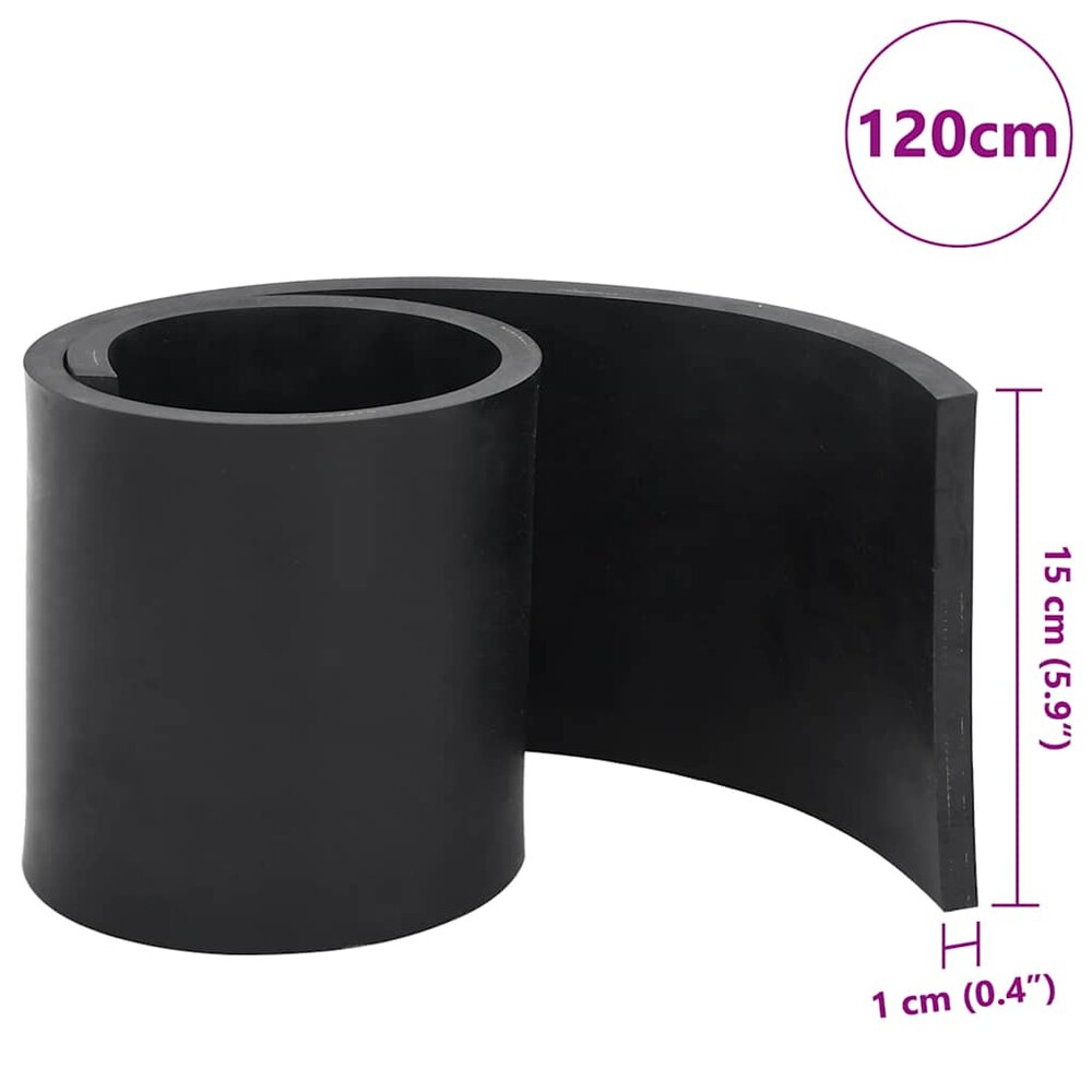 Rubberen rand voor sneeuwploeg 120x15x1 cm zwart