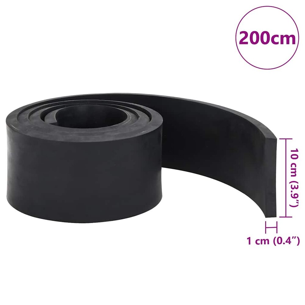 Rubberen rand voor sneeuwploeg 200x10x1 cm zwart