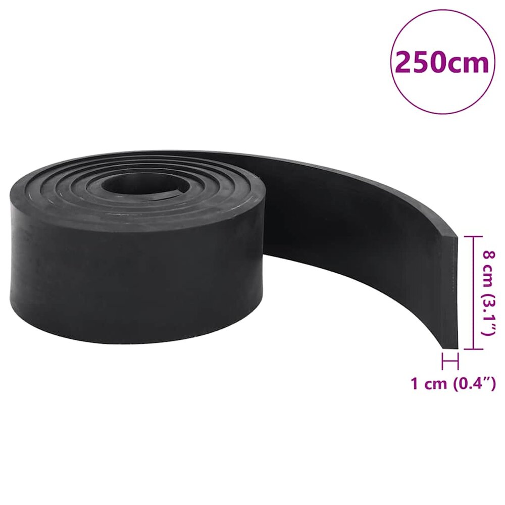 Rubberen rand voor sneeuwploeg 250x8x1 cm zwart