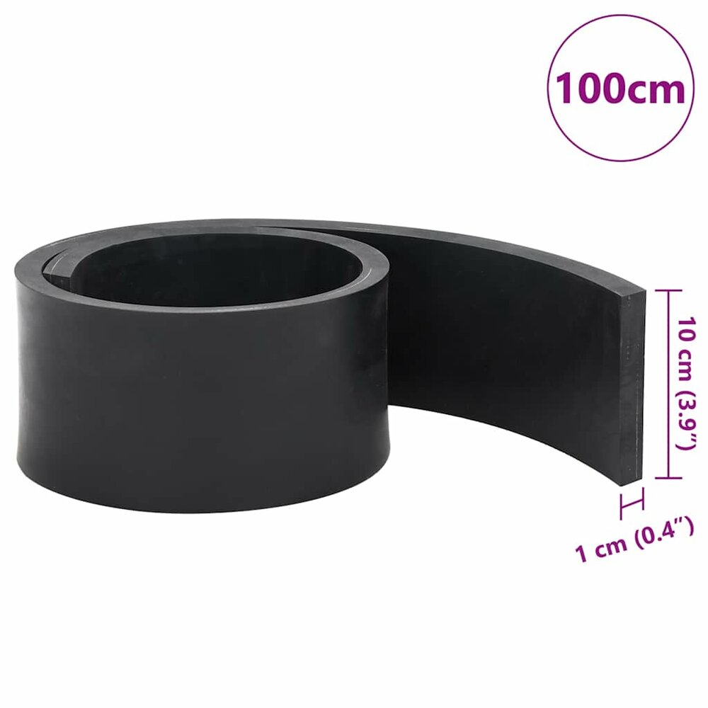 Rubberen rand voor sneeuwploeg 100x10x1 cm zwart