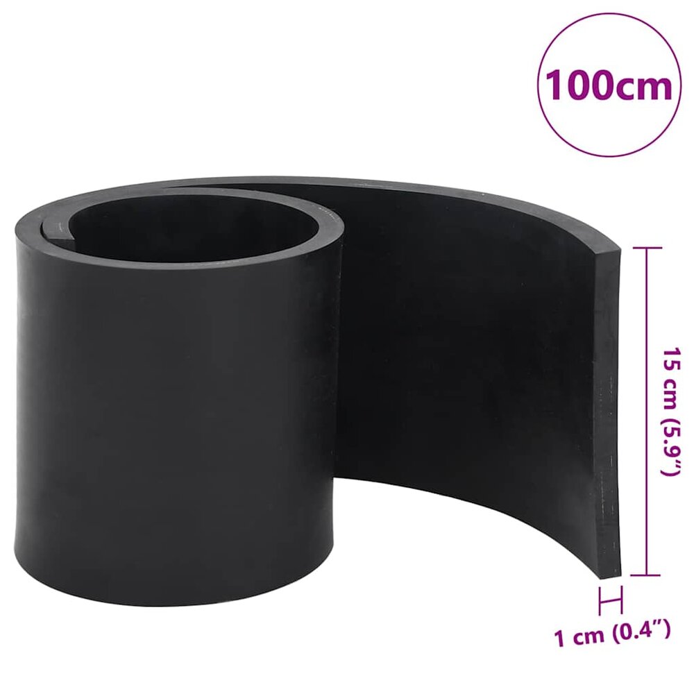 Rubberen rand voor sneeuwploeg 100x15x1 cm zwart