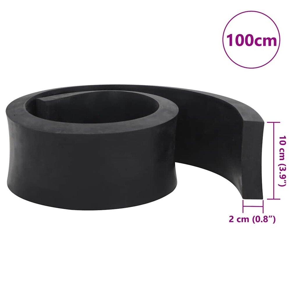 Rubberen rand voor sneeuwploeg 100x10x2 cm zwart
