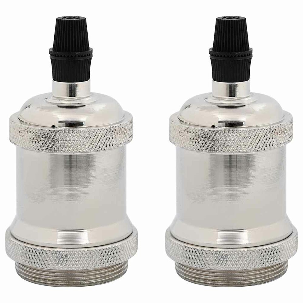 Lamphouders 2 st nikkel satijn E27