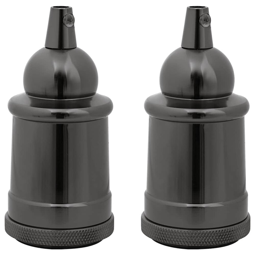 Lamphouders 2 st glanzend zwart E27