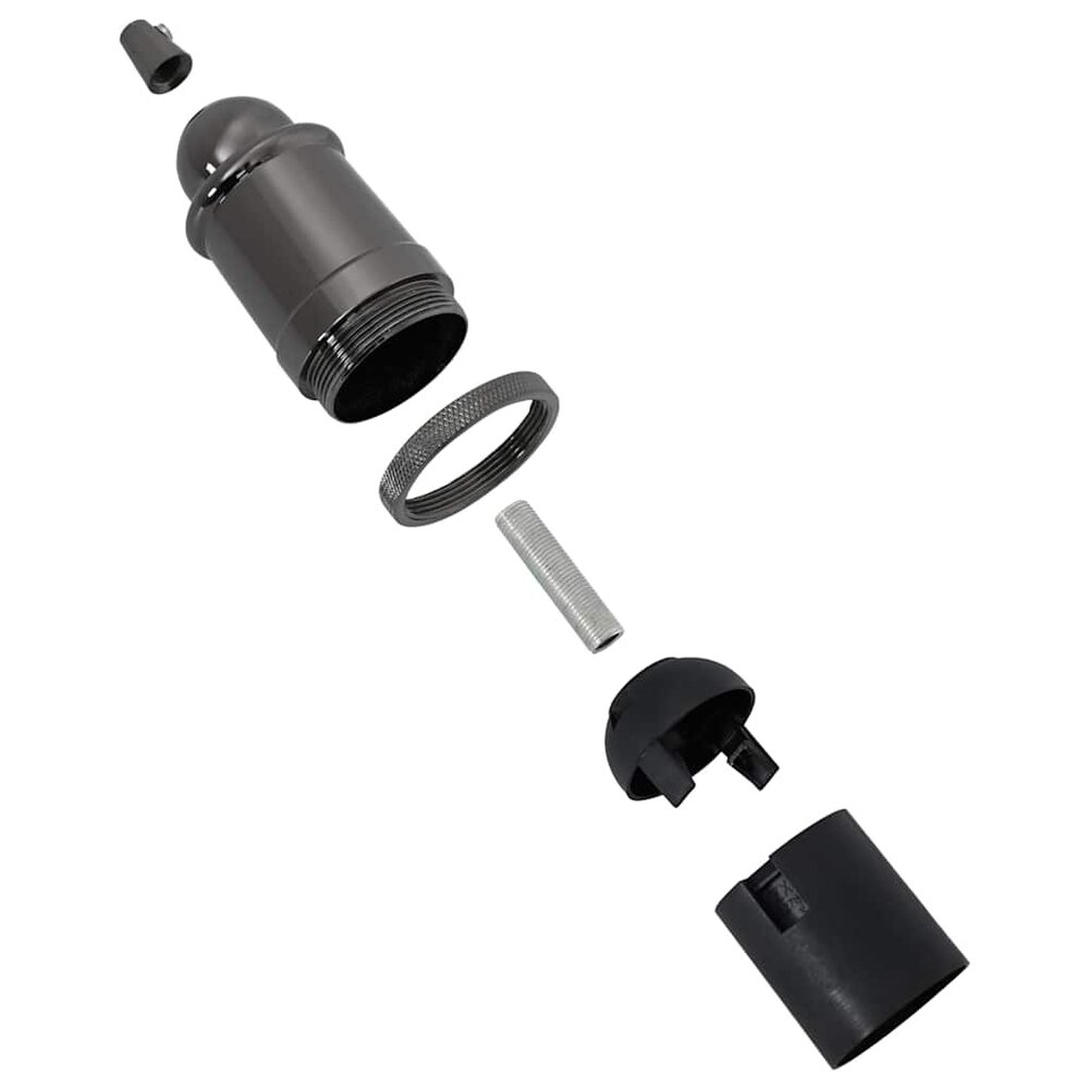 Lamphouders 2 st glanzend zwart E27