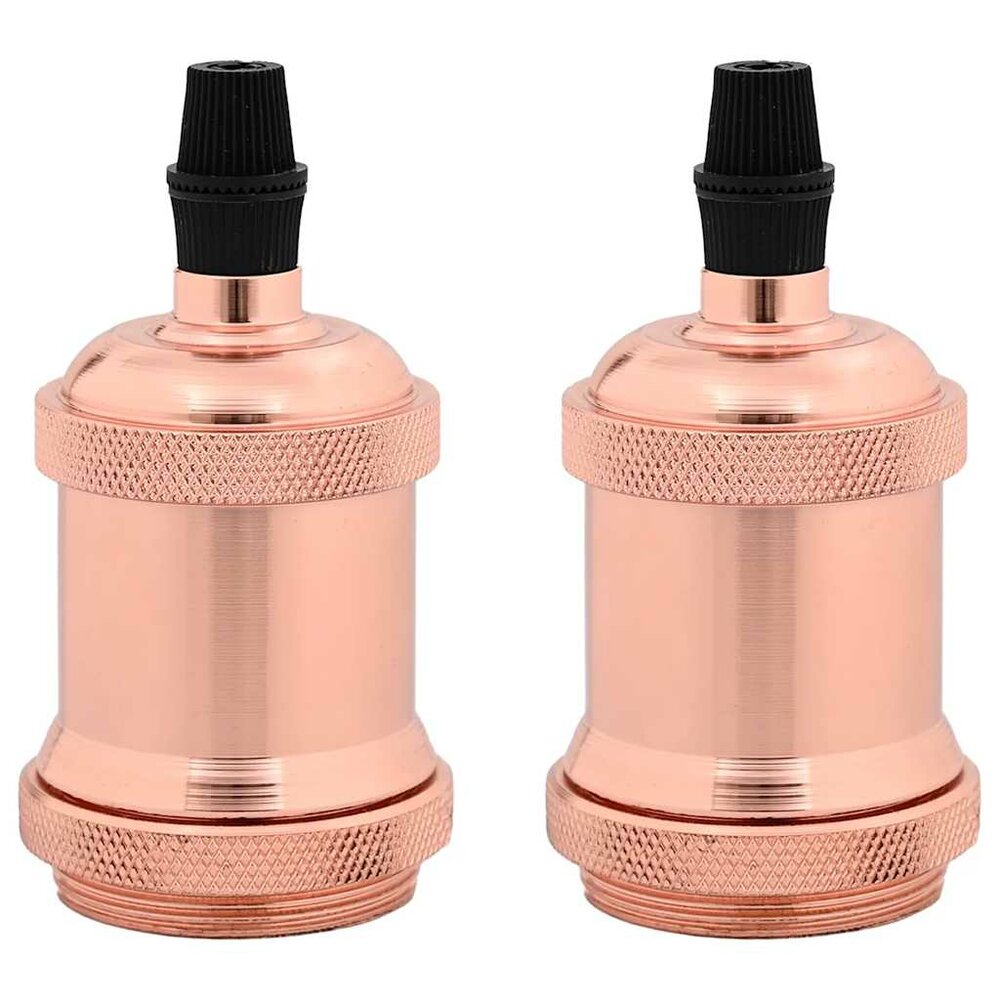 Lamphouders 2 st ros&eacute;goud E27