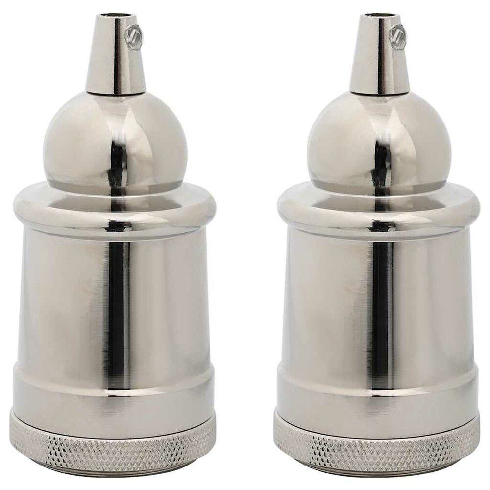 Lamphouders 2 st nikkel satijn E27