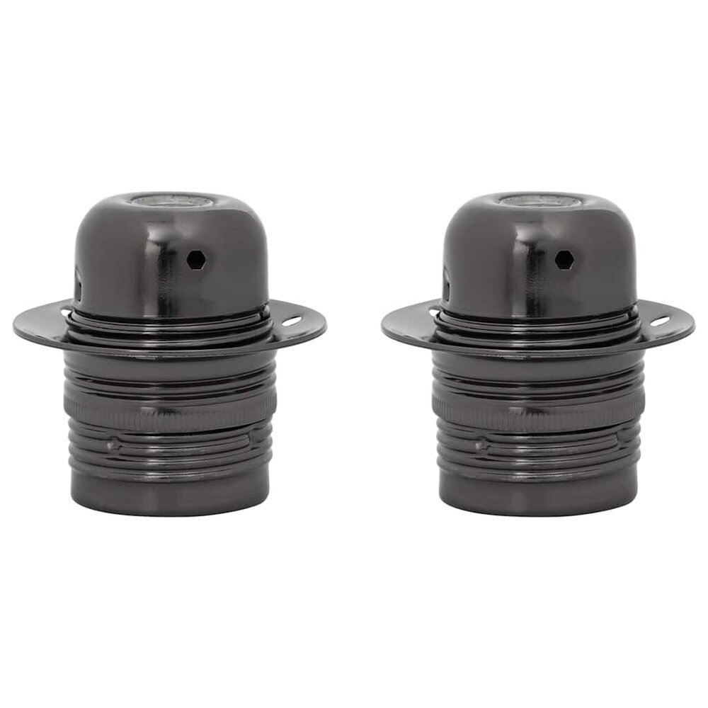 Lamphouders 2 st glanzend zwart E27
