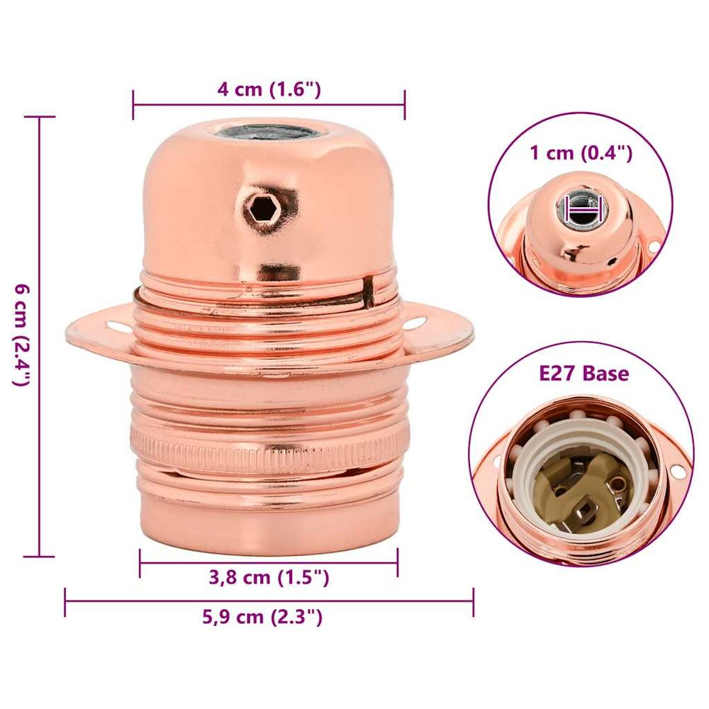 Lamphouders 2 st ros&eacute;goud E27