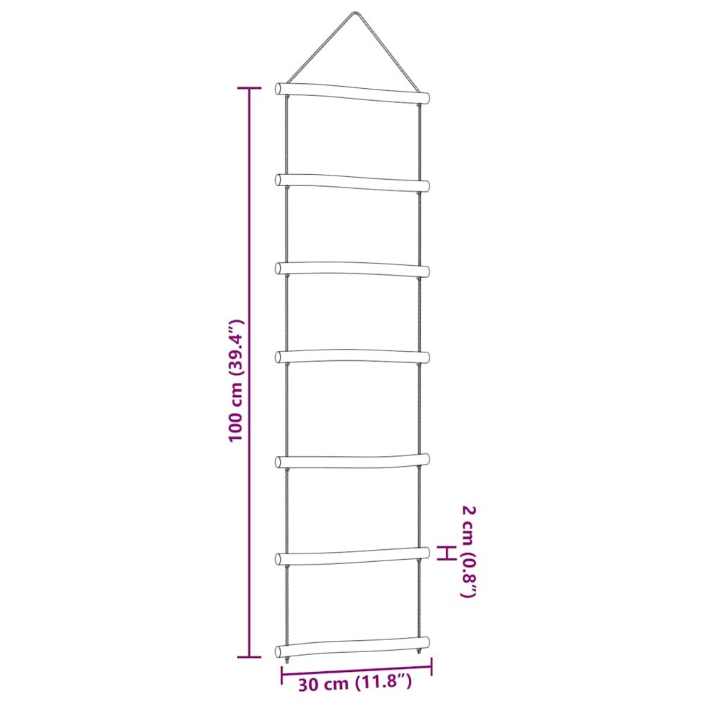Wanddecoraties laddervormig 2 st 30x100 cm naturel tak
