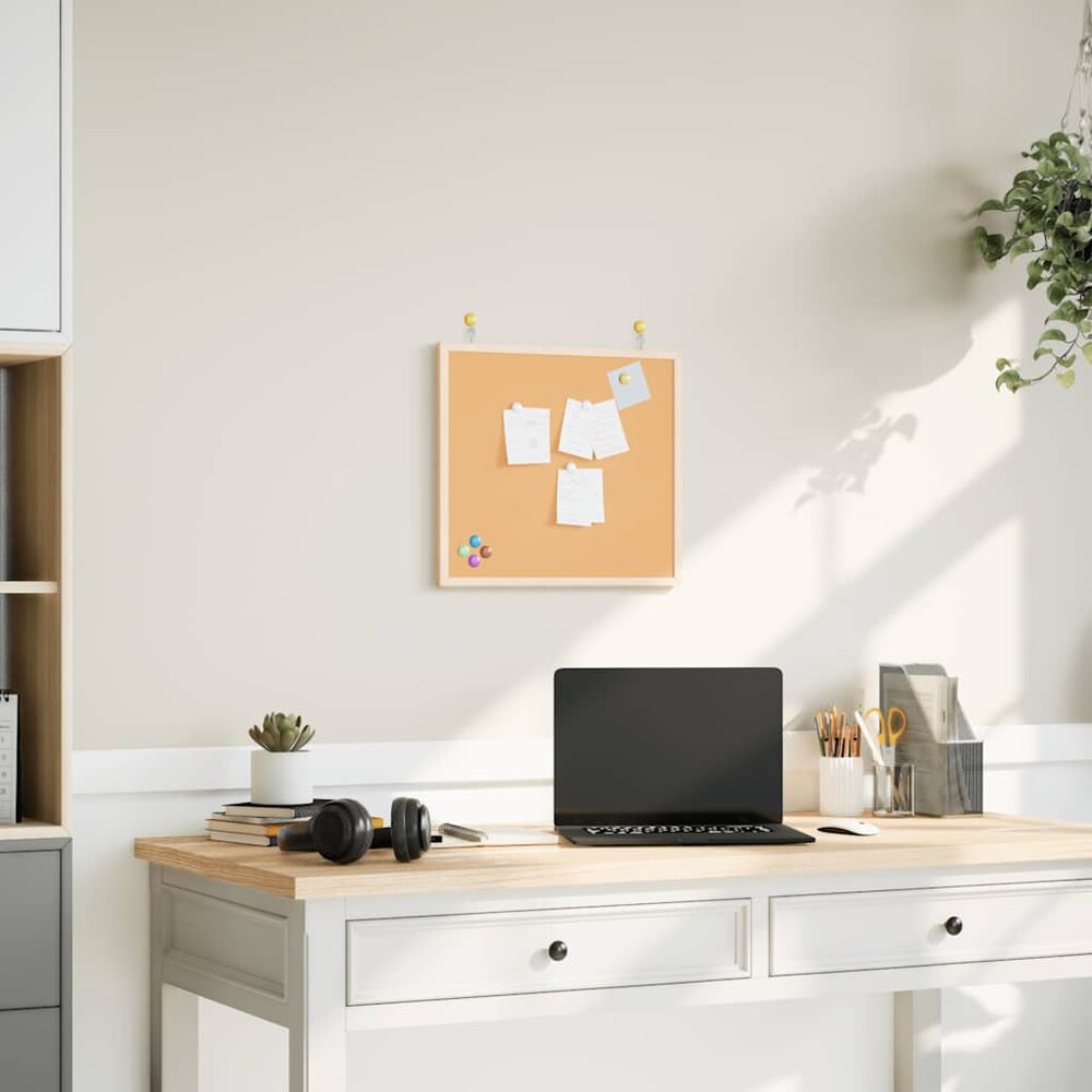 Kurkbord met massief grenenhouten frame 40x40 cm