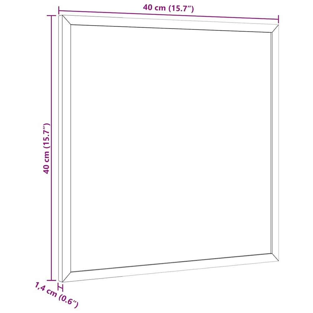 Magnetisch whiteboard met massief grenenhouten frame 40x40 cm