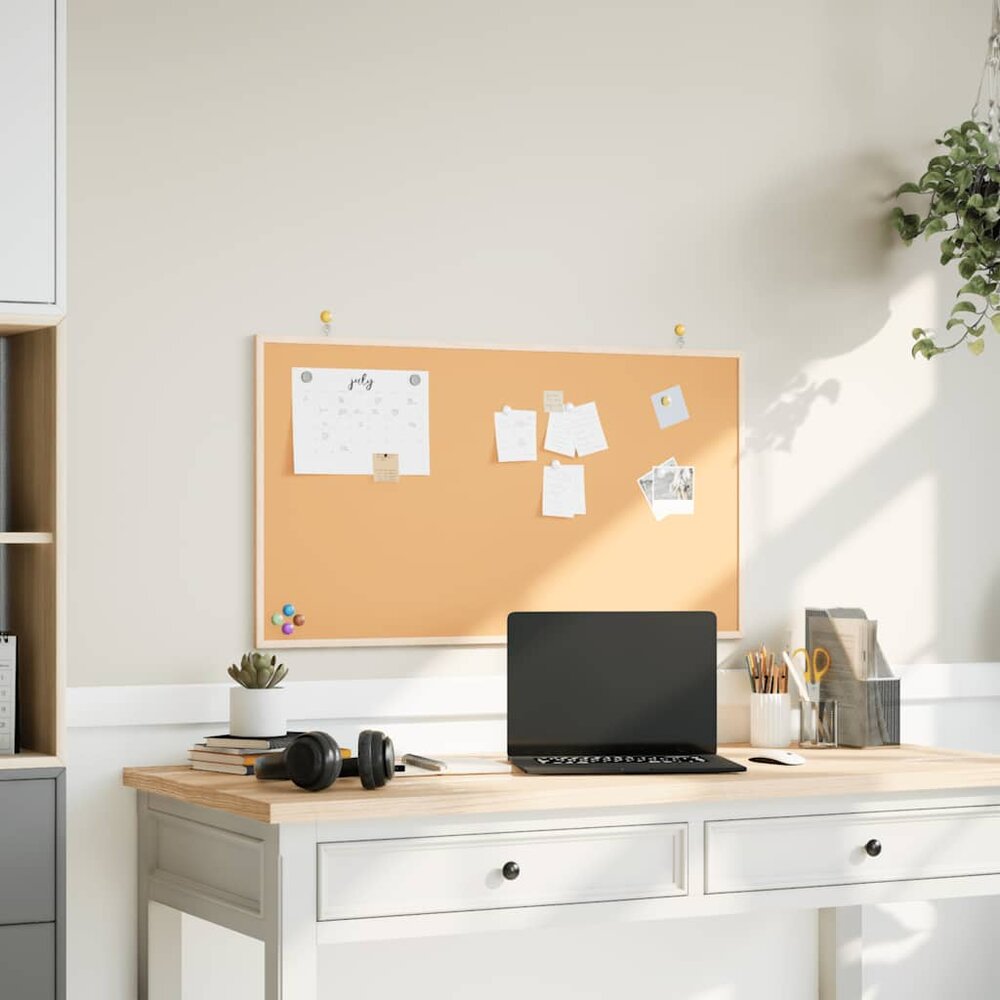 Kurkbord met massief grenenhouten frame 100x55 cm