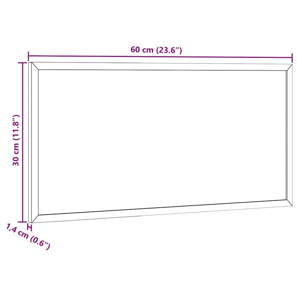 Magnetisch whiteboard met massief grenenhouten frame 60x30 cm