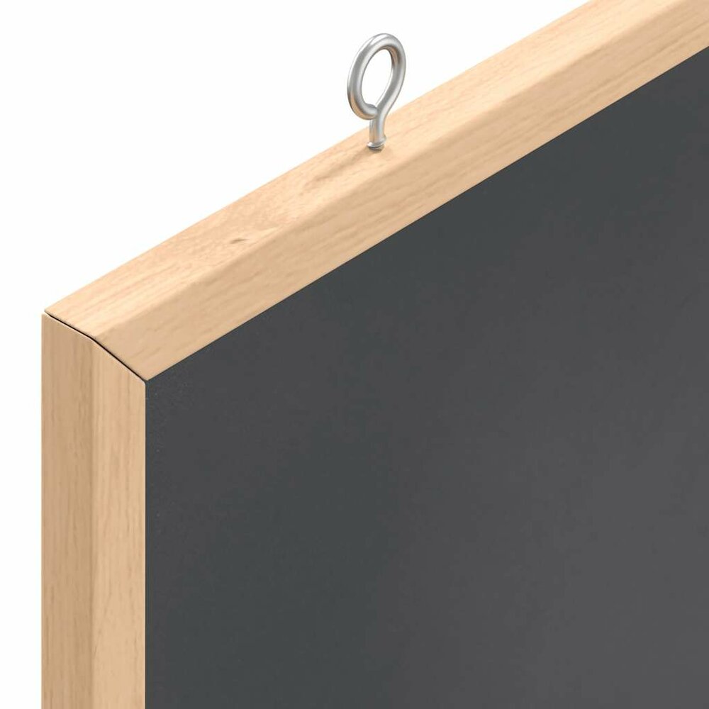 Krijtbord met massief grenenhouten frame 60x30 cm zwart