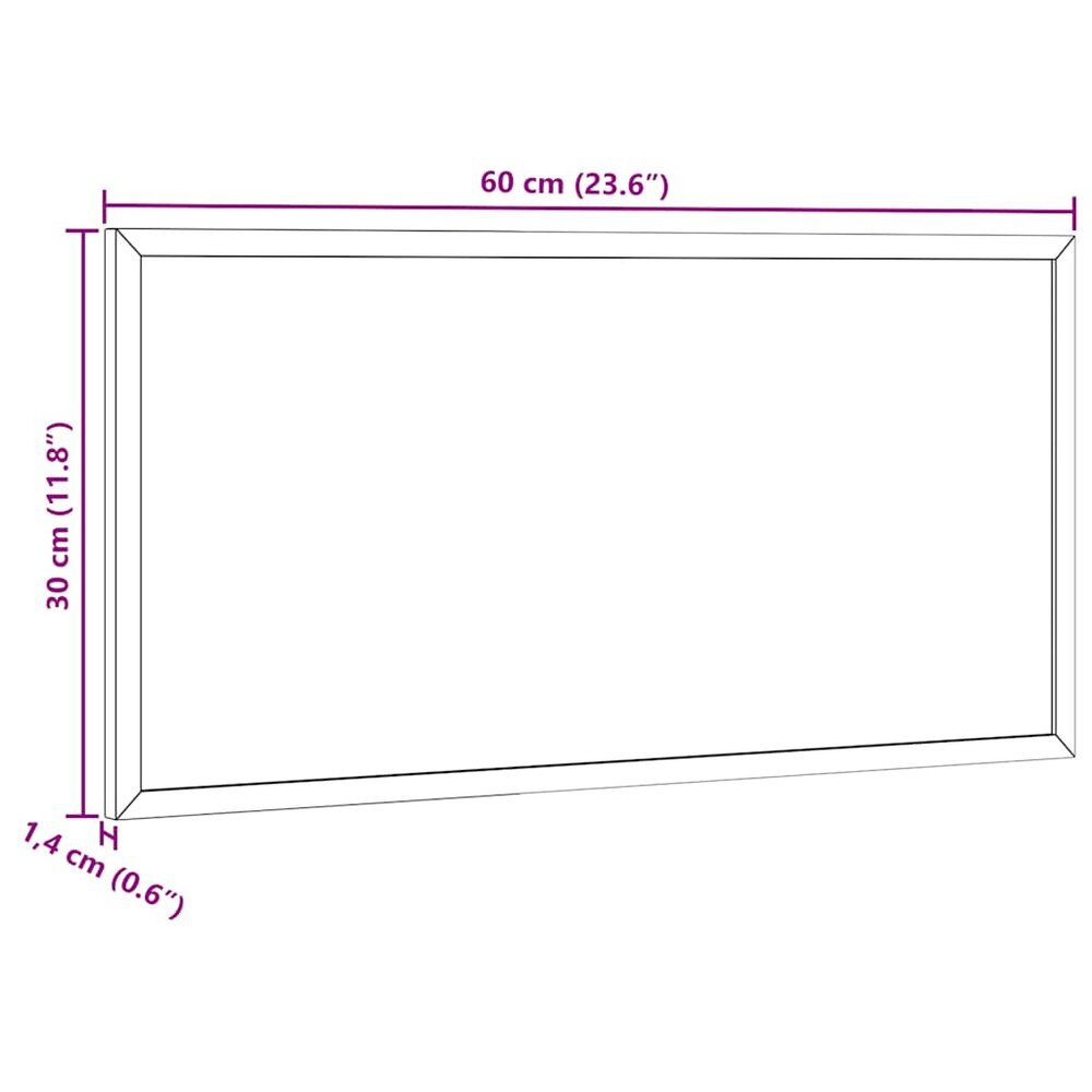 Krijtbord met massief grenenhouten frame 60x30 cm zwart