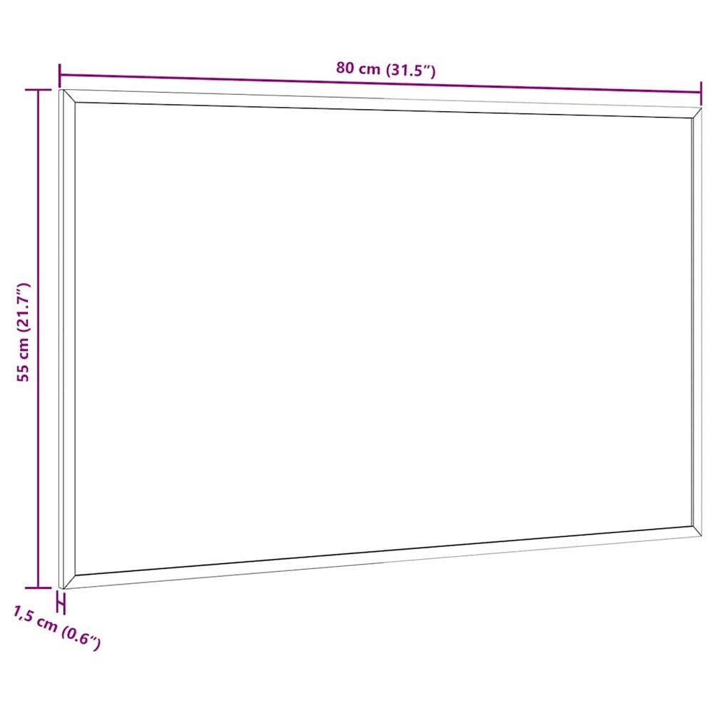 Magnetisch whiteboard met massief grenenhouten frame 80x55 cm