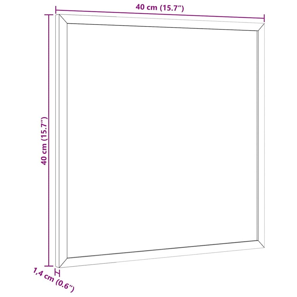 Krijtbord met massief grenenhouten lijst 40x40 cm zwart