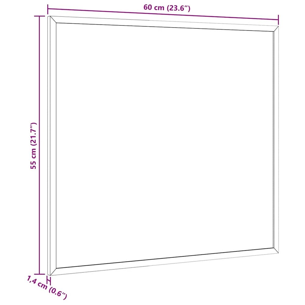 Magnetisch whiteboard met massief grenenhouten frame 60x55 cm