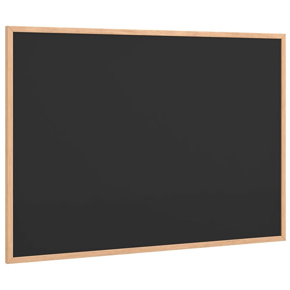 Krijtbord met massief grenenhouten lijst 80x55 cm zwart