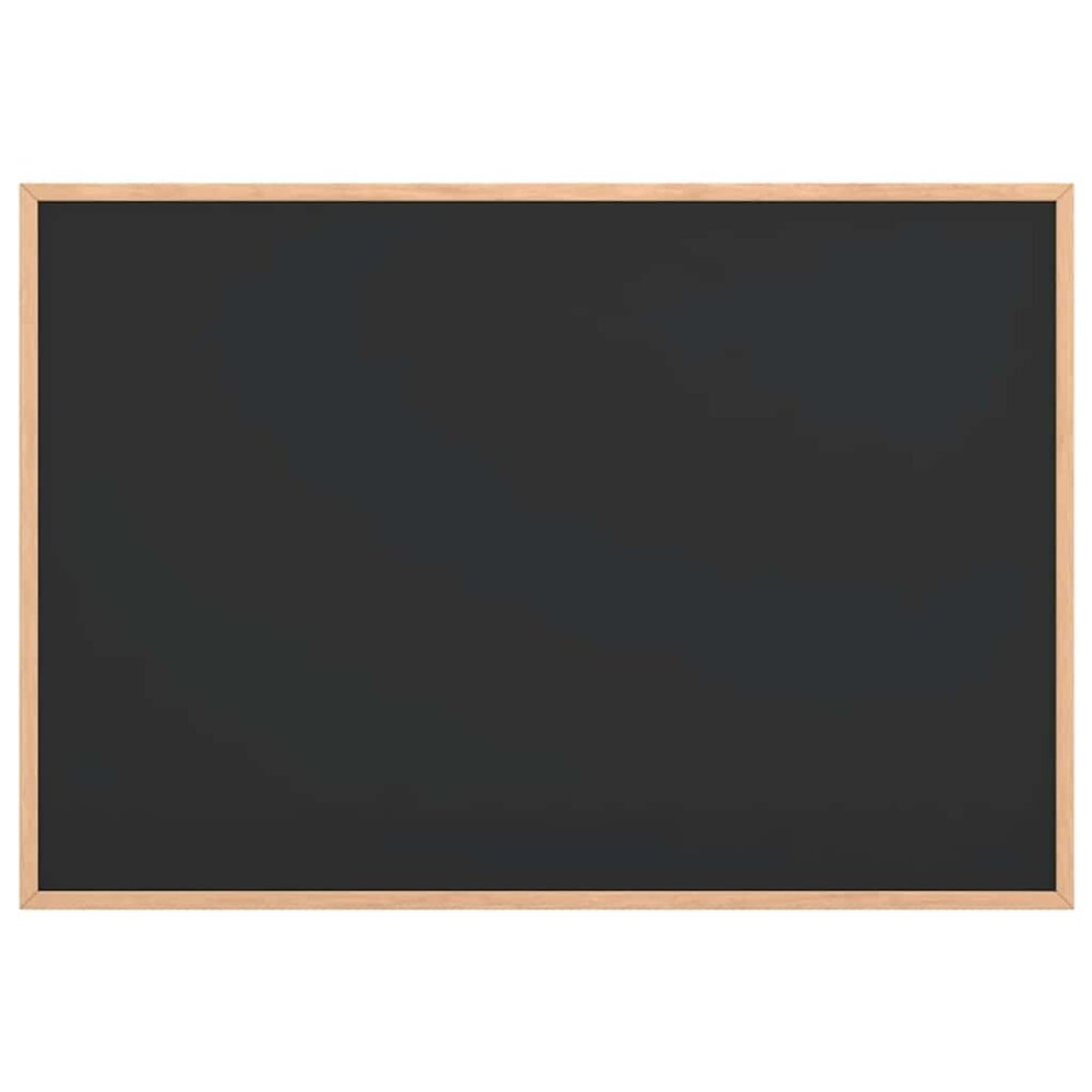 Krijtbord met massief grenenhouten lijst 80x55 cm zwart