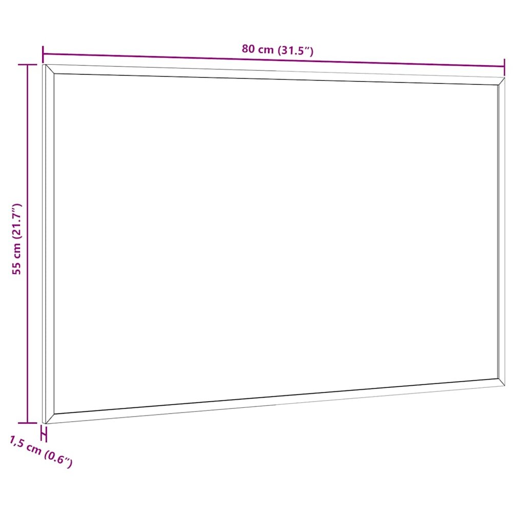 Krijtbord met massief grenenhouten lijst 80x55 cm zwart