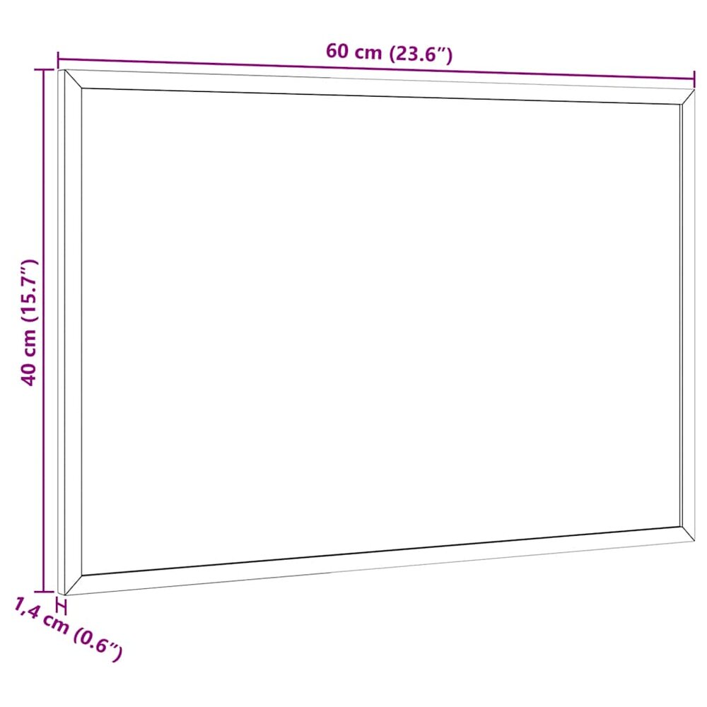 Kurkbord met massief grenenhouten frame 60x40 cm