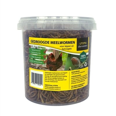 Utopia Gedroogde Meelwormen 1,2 LTR