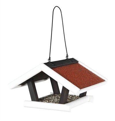 Trixie Natura Voederhuis Hangend Grenenhout Zwart / Wit 30X28X18 CM
