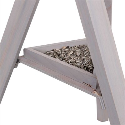Trixie Natura Voederhuis Met Standaard En 4 Silo&#039;s Grenen Grijs / Wit 46X46X35/135 CM