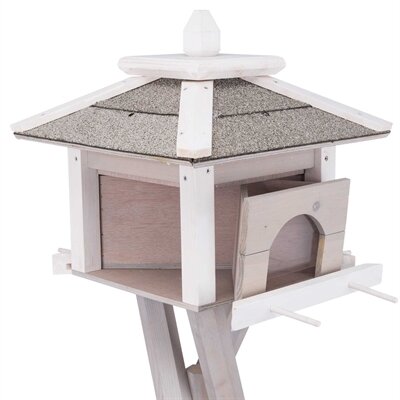 Trixie Natura Voederhuis Met Standaard En 4 Silo&#039;s Grenen Grijs / Wit 46X46X35/135 CM