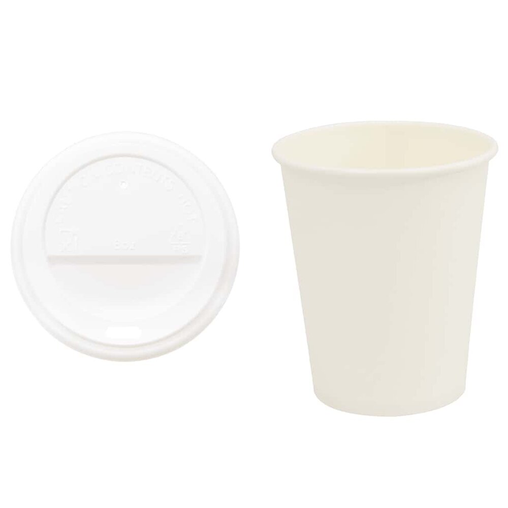 Papieren koffiekopjes met deksel 1000 st 8oz 200 ml