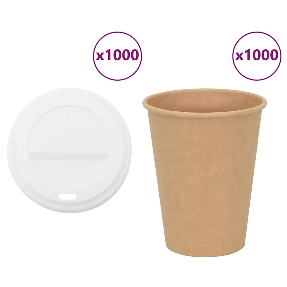 Papieren koffiekopjes met deksel 1000 st 12oz 300 ml