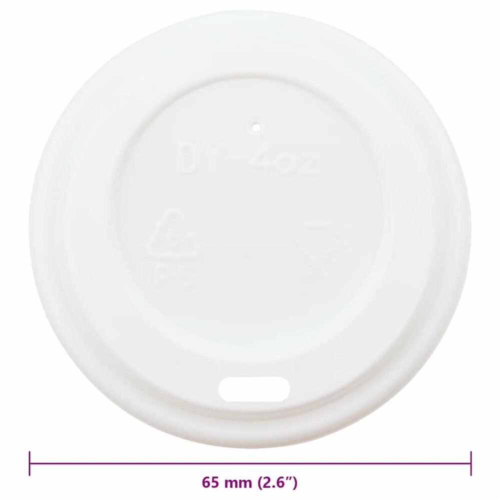 Papieren koffiebekerdeksels &Oslash;60 mm 4oz 1000 st kunststof wit