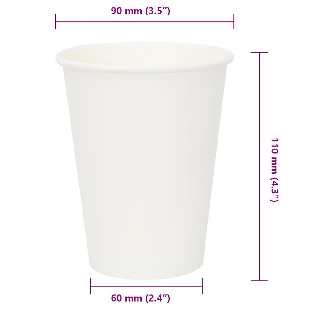 Papieren koffiekopjes 1000 st 12oz 300 ml wit