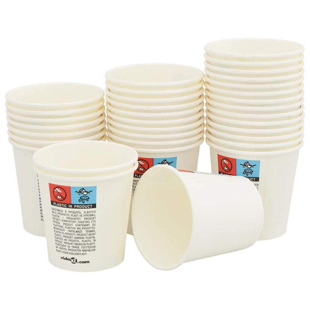 Papieren koffiekopjes 1000 st 4oz 100 ml wit