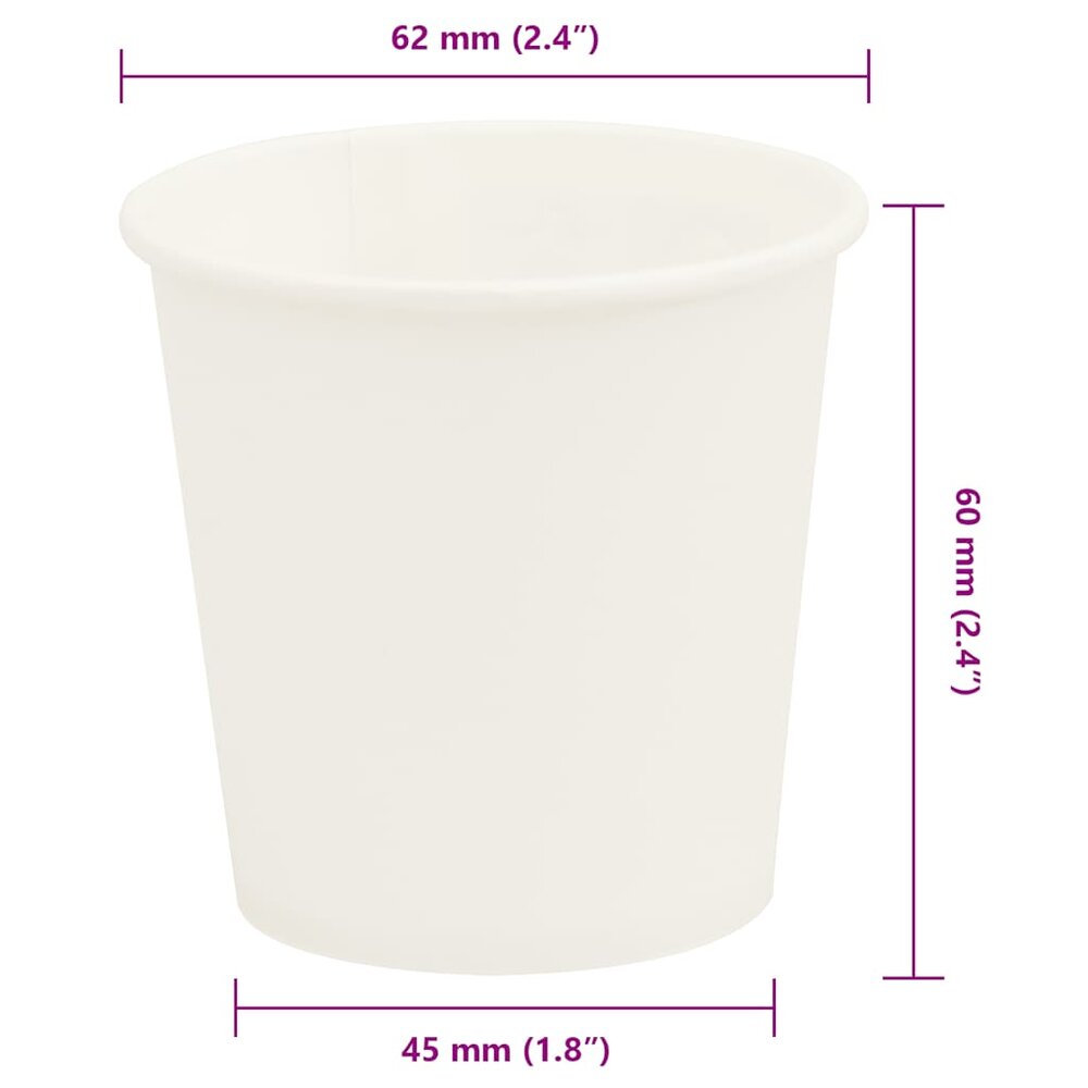 Papieren koffiekopjes 1000 st 4oz 100 ml wit