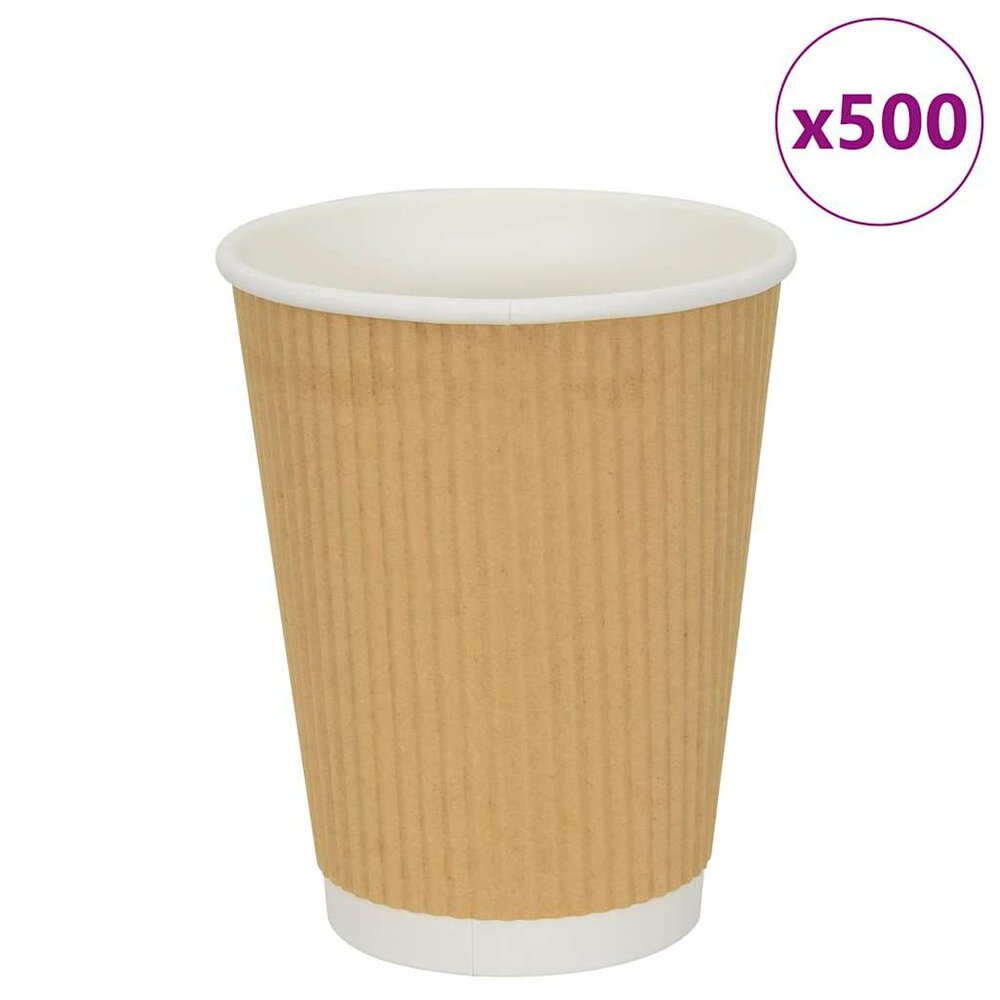 Papieren koffiekopjes 500 st 12oz 300 ml bruin
