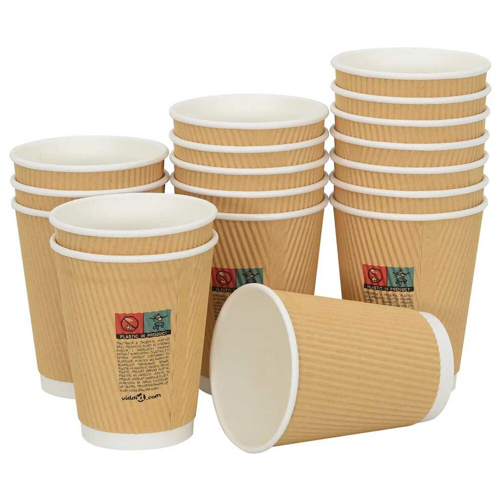 Papieren koffiekopjes 500 st 12oz 300 ml bruin