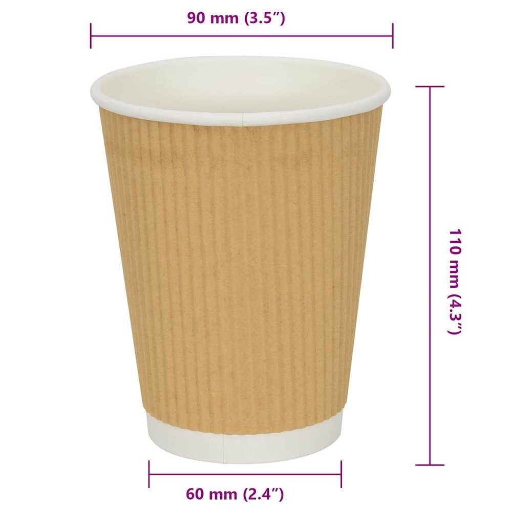Papieren koffiekopjes 500 st 12oz 300 ml bruin