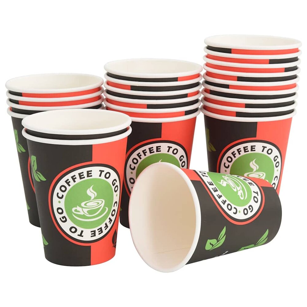 Papieren koffiekopjes 1000 st 12oz 300 ml rood en zwart
