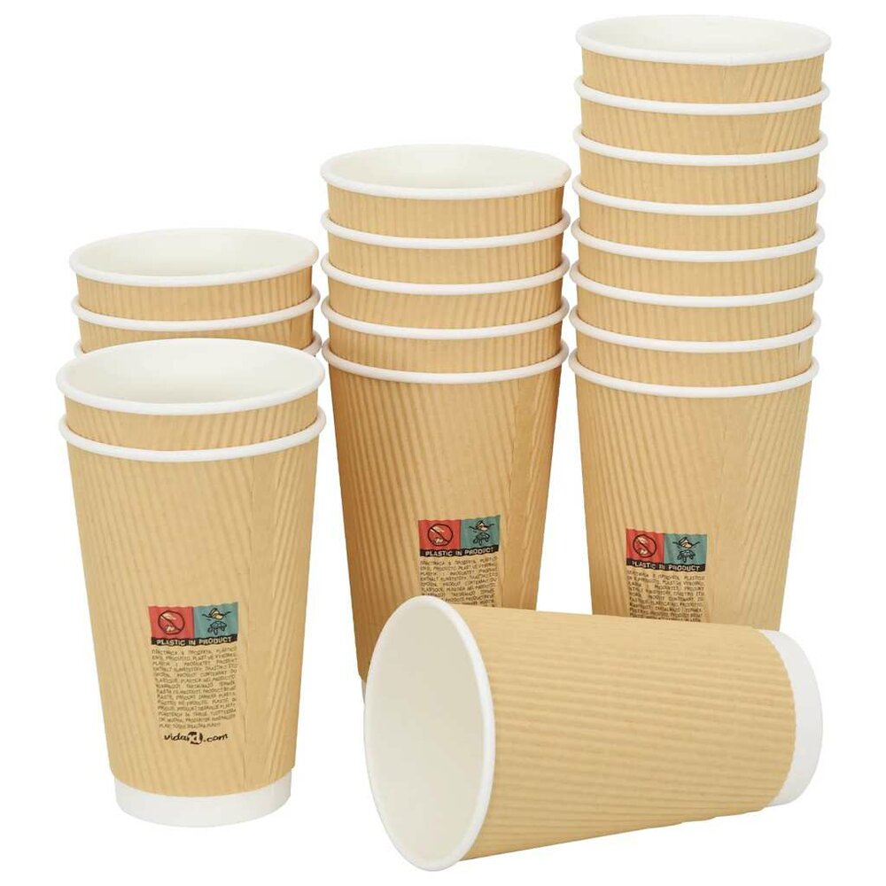 Papieren koffiekopjes 500 st 16oz 400 ml bruin