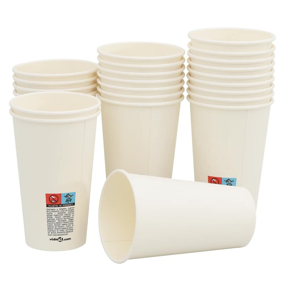 Papieren koffiekopjes 1000 st 16oz 400 ml wit