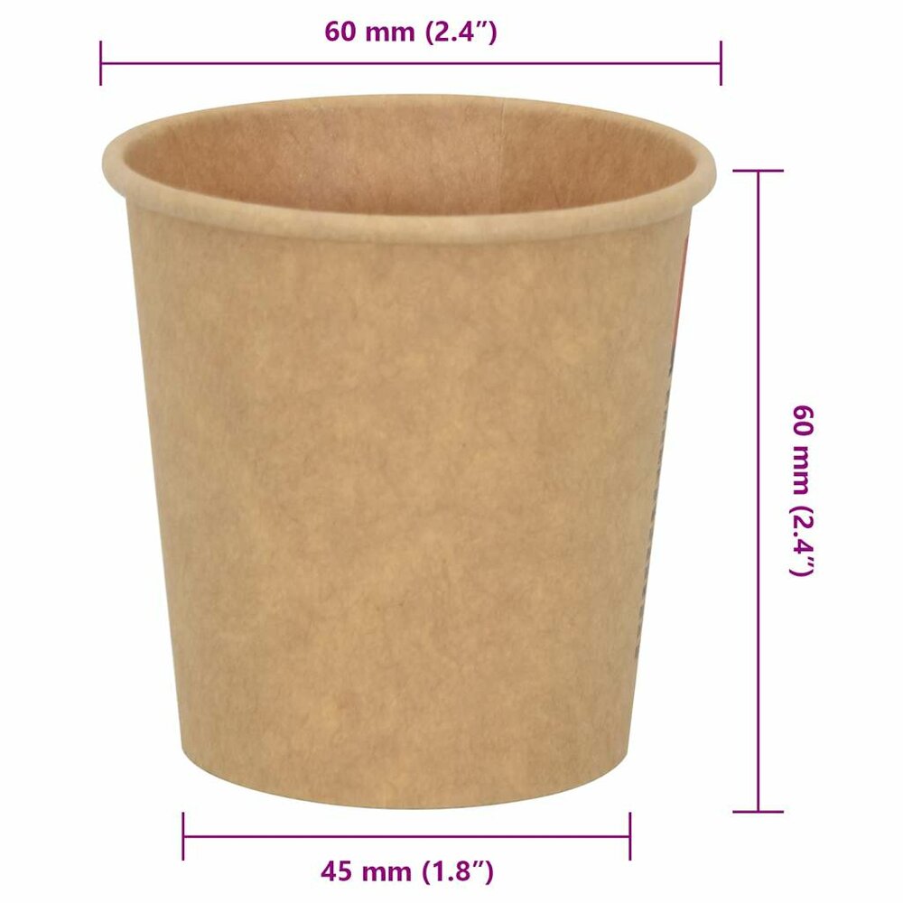 Papieren koffiekopjes 1000 st 4oz 100 ml bruin