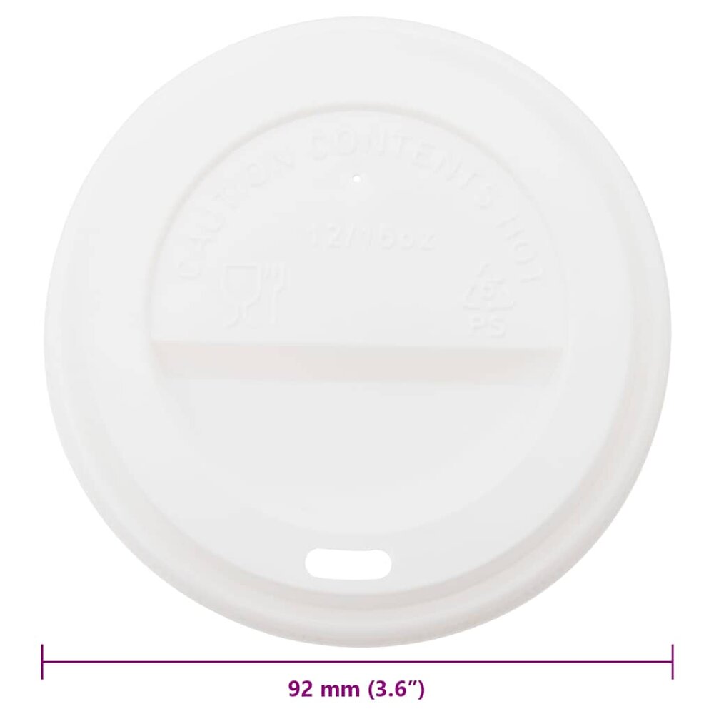 Papieren koffiebekerdeksels &Oslash;90mm 12oz en 16oz 1000st kunststof