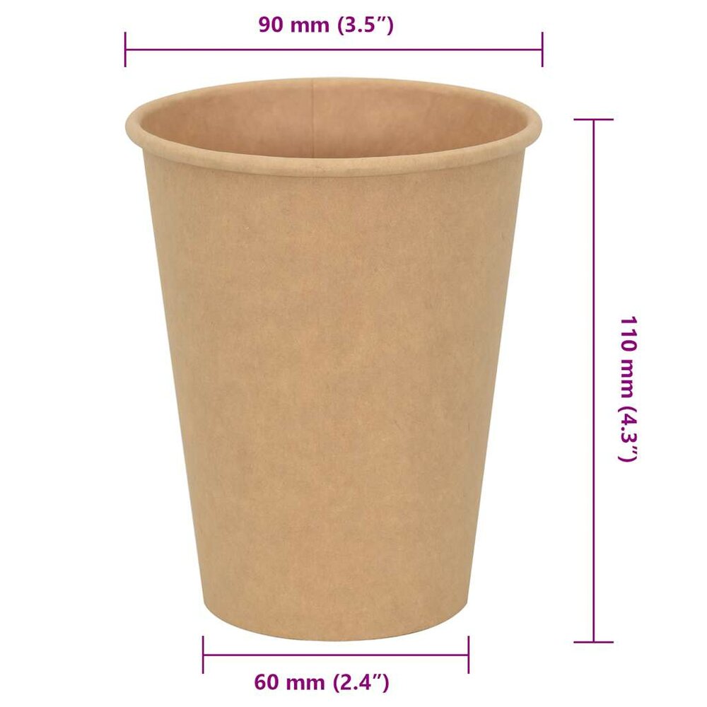 Papieren koffiekopjes 1000 st 12oz 300 ml bruin