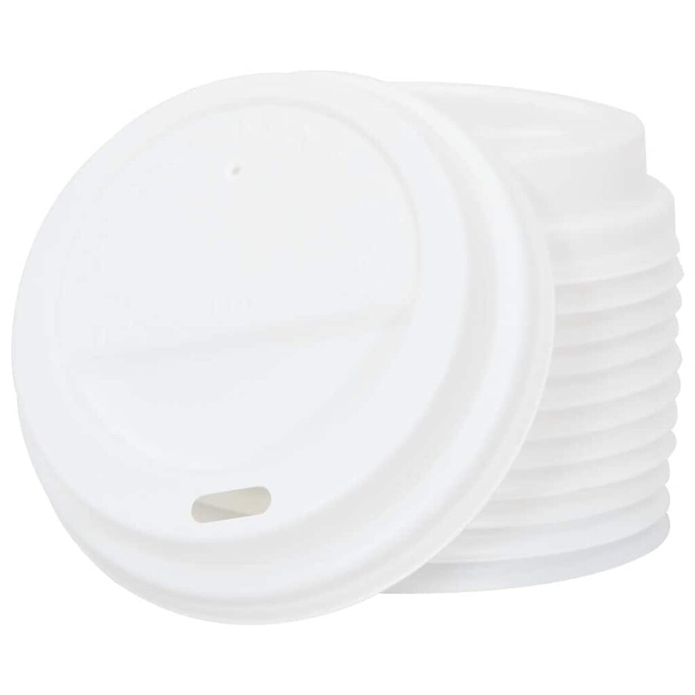 Papieren koffiebekerdeksels &Oslash;80 mm 8oz 1000 st kunststof wit