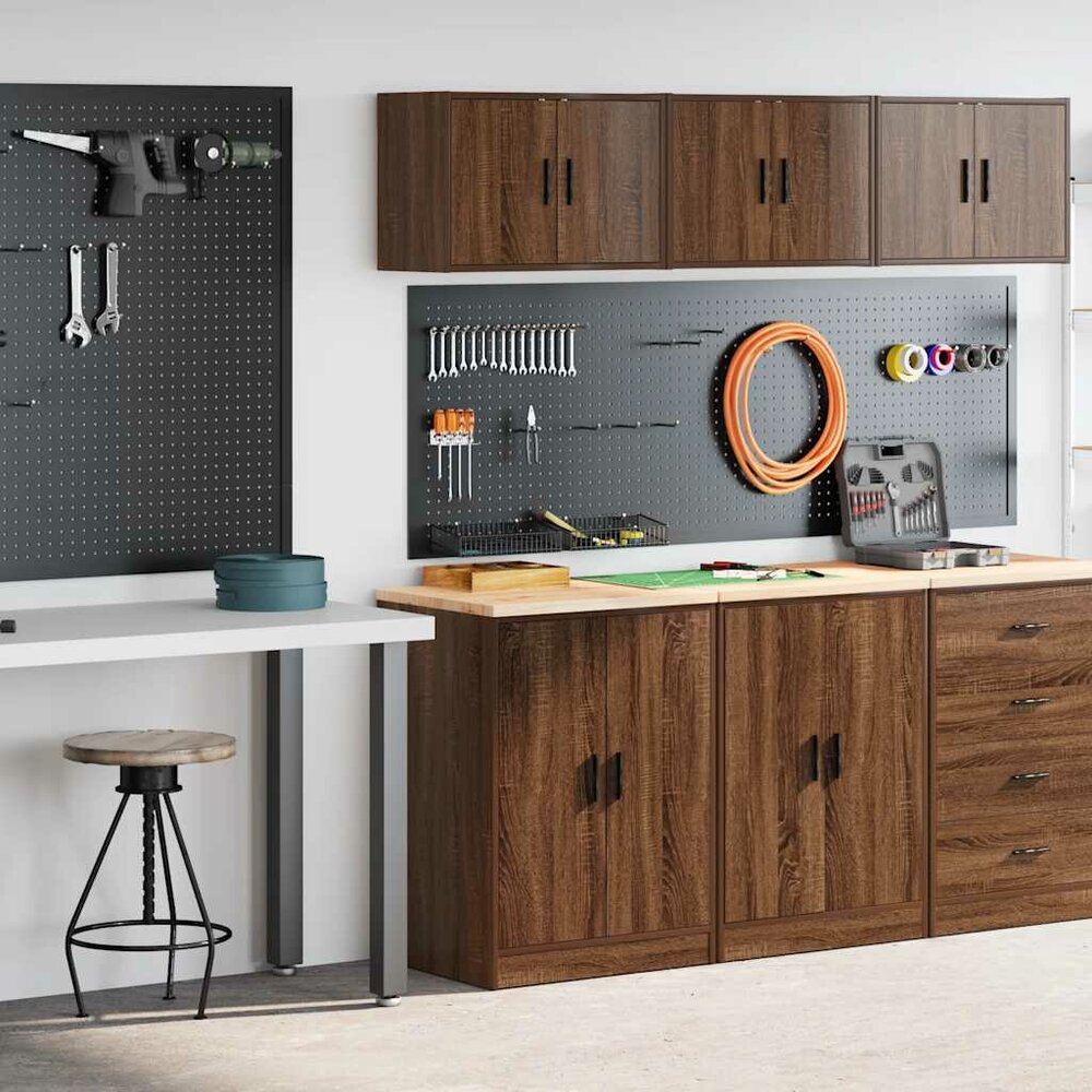 Garagekasten 2 st spaanplaat bruin eiken